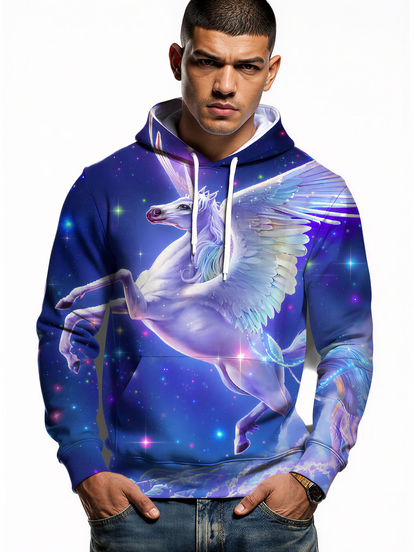 3D All Over Print Galaxy Space Unicorn Hoodie for Men Women Fantasy Style