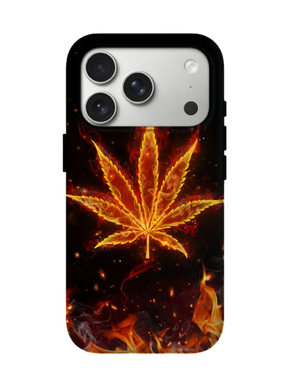 Flame Leaf Edgy Cyberpunk Tough Phone Case