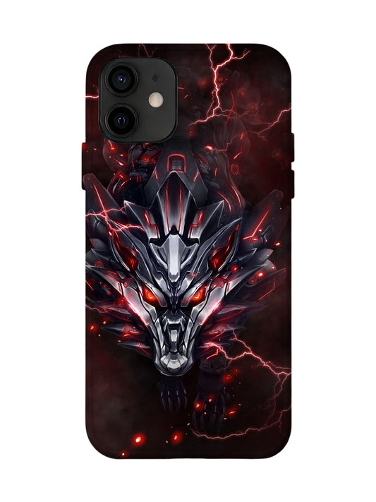 Cyberpunk Lightning Wolf Skull Edgy Tough Phone Case