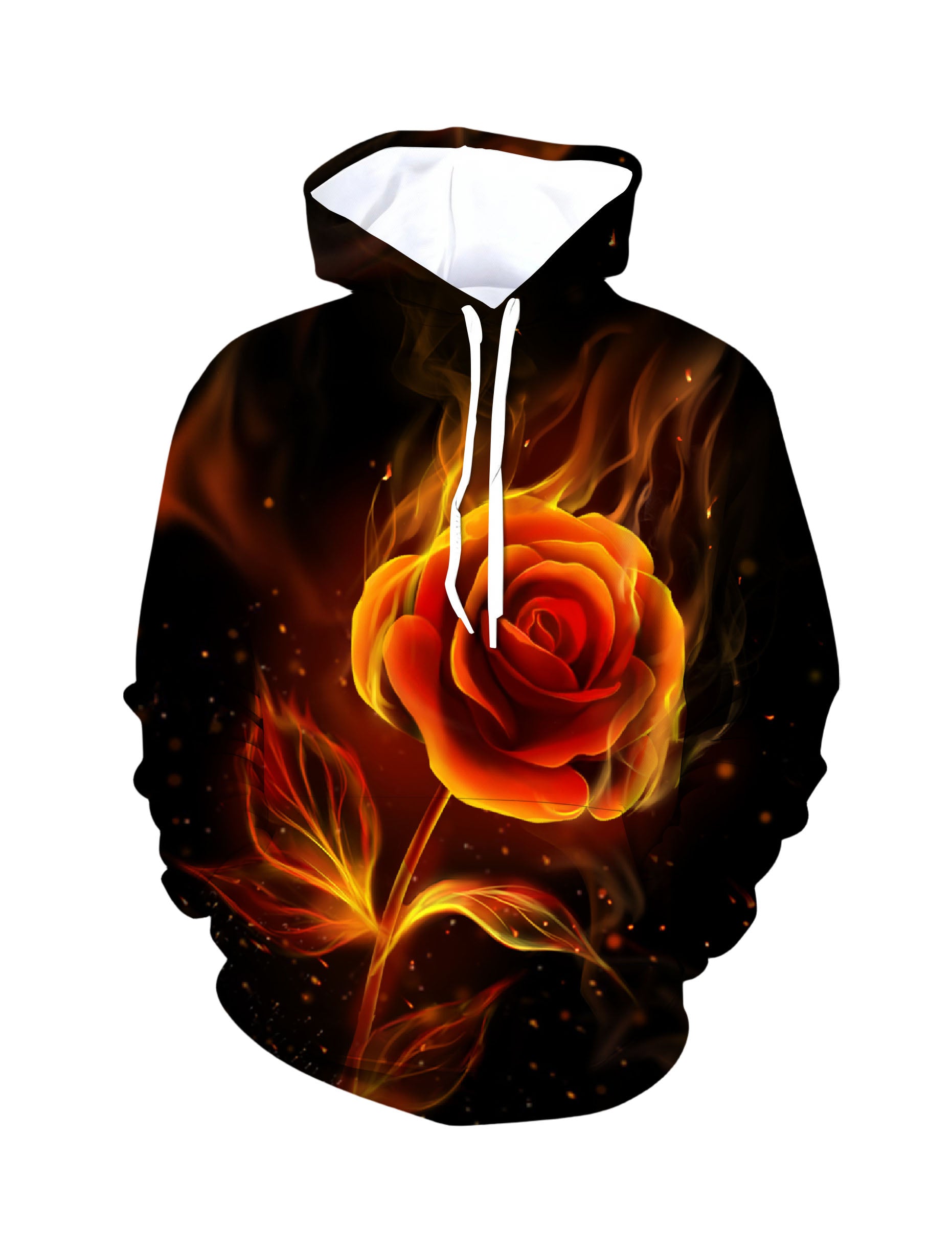 3D Flaming Rose All Over Print Hoodie for Men Women Sweatshirt