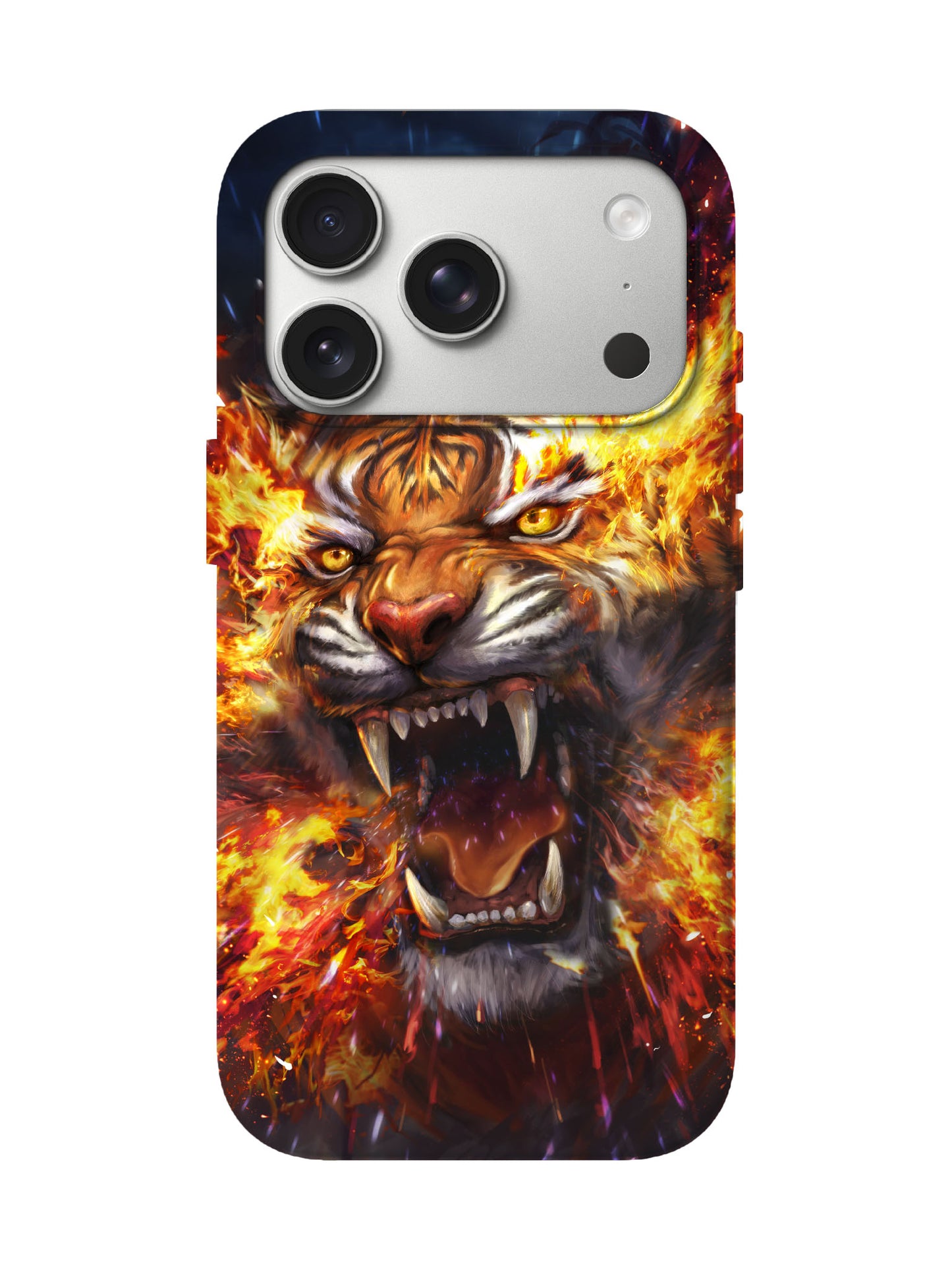 Flame Tiger Edgy Hardcore Tough Phone Case