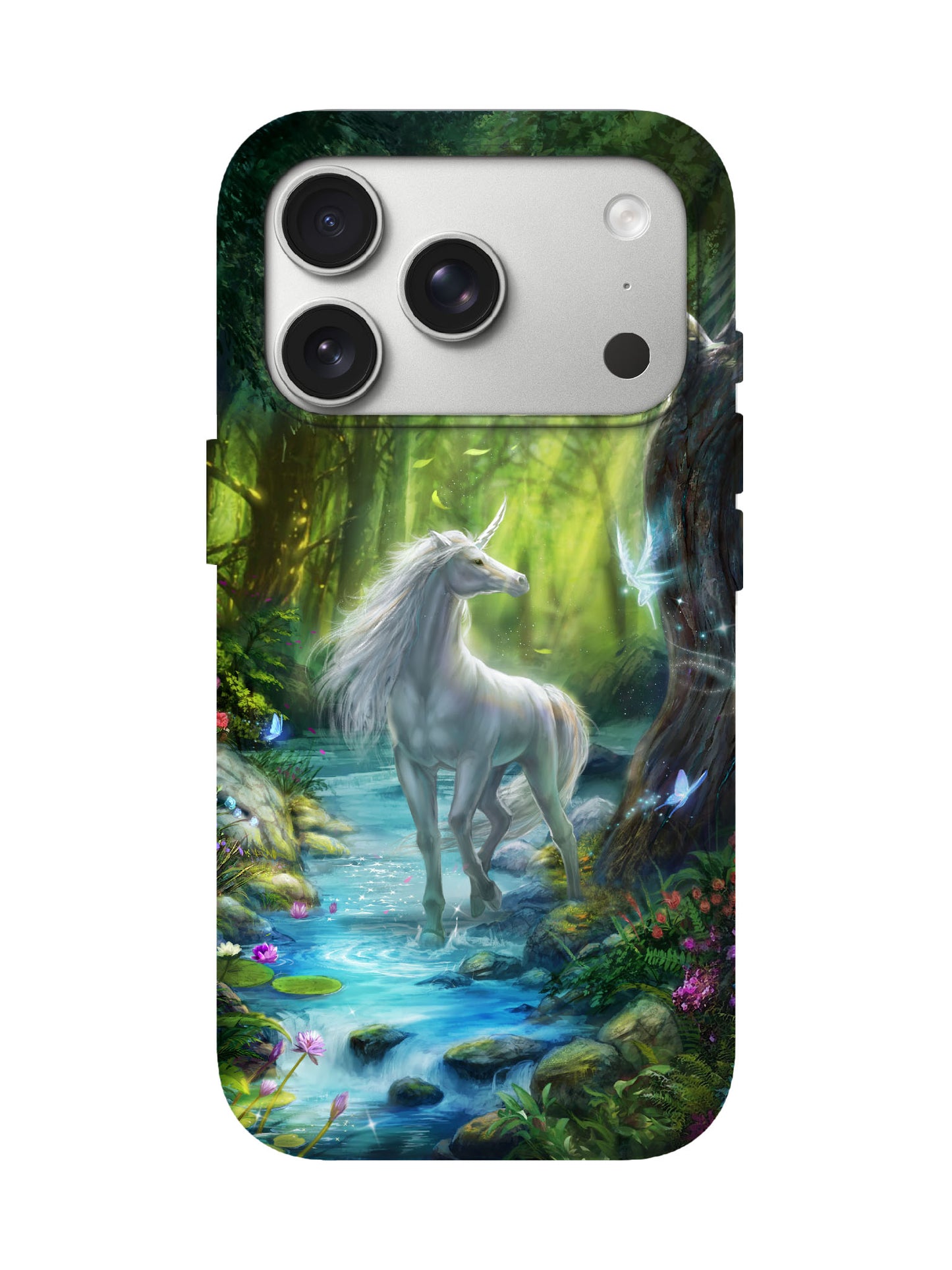 Unicorn in Enchanted Forest Edgy Statement Phone Case