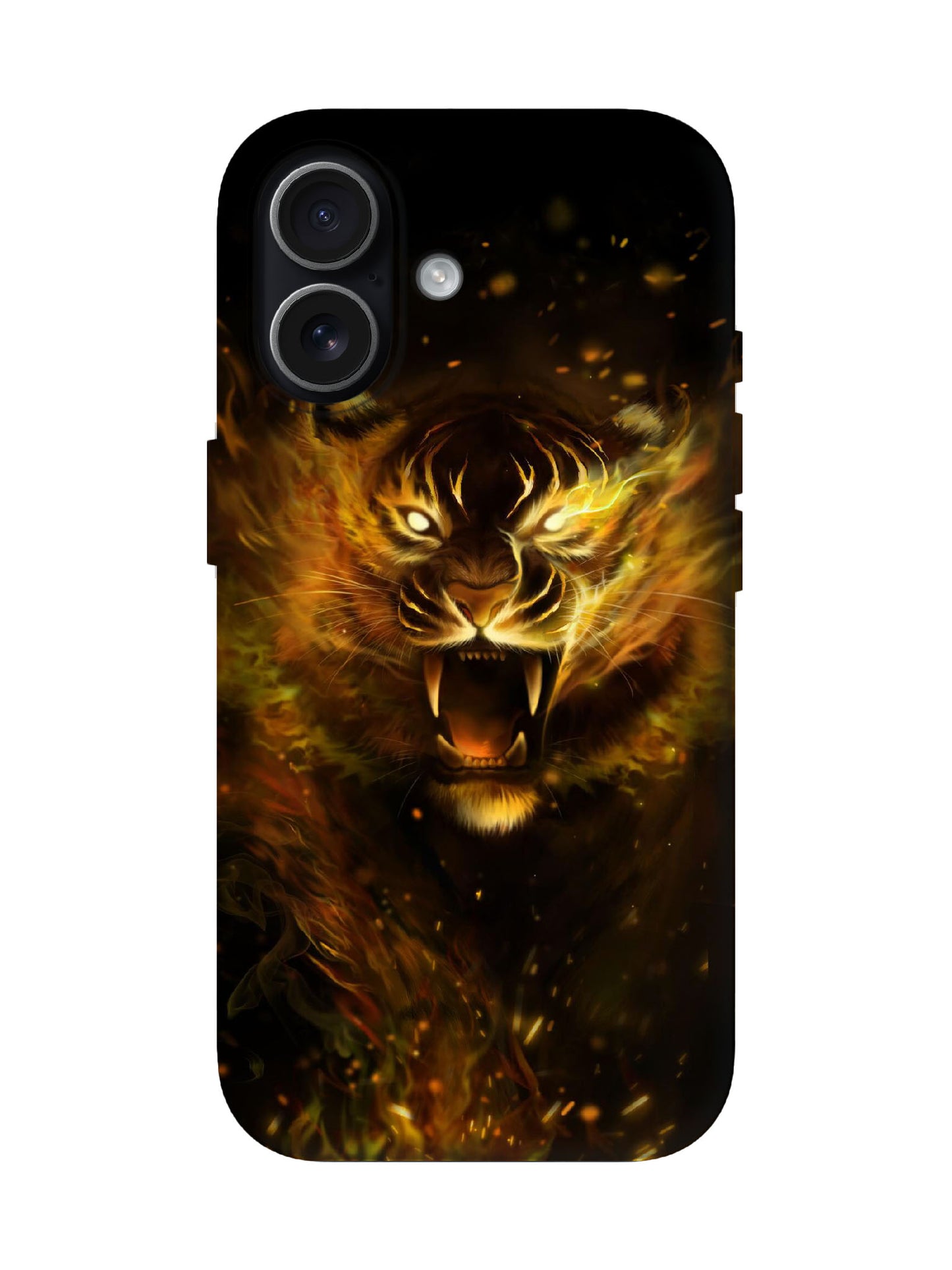 Flame Tiger Edgy Cyberpunk Tough Phone Case