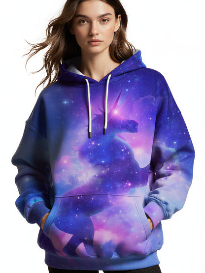3D Vivid Space Unicorn Galaxy All Over Print Hoodie for Men Women