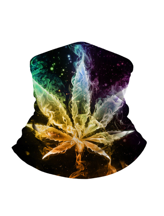 Neck Gaiter 3D all over print galaxy nebula cannabis leaf Aesthetic unisex breathable fabric windproof