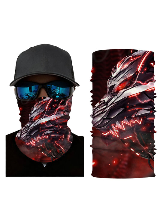 E-Girl E-Boy Cyberpunk Dragon Neck Gaiter with 3D all over print, breathable fabric, soft stretchy unisex tube face mask for gaming and streetwear