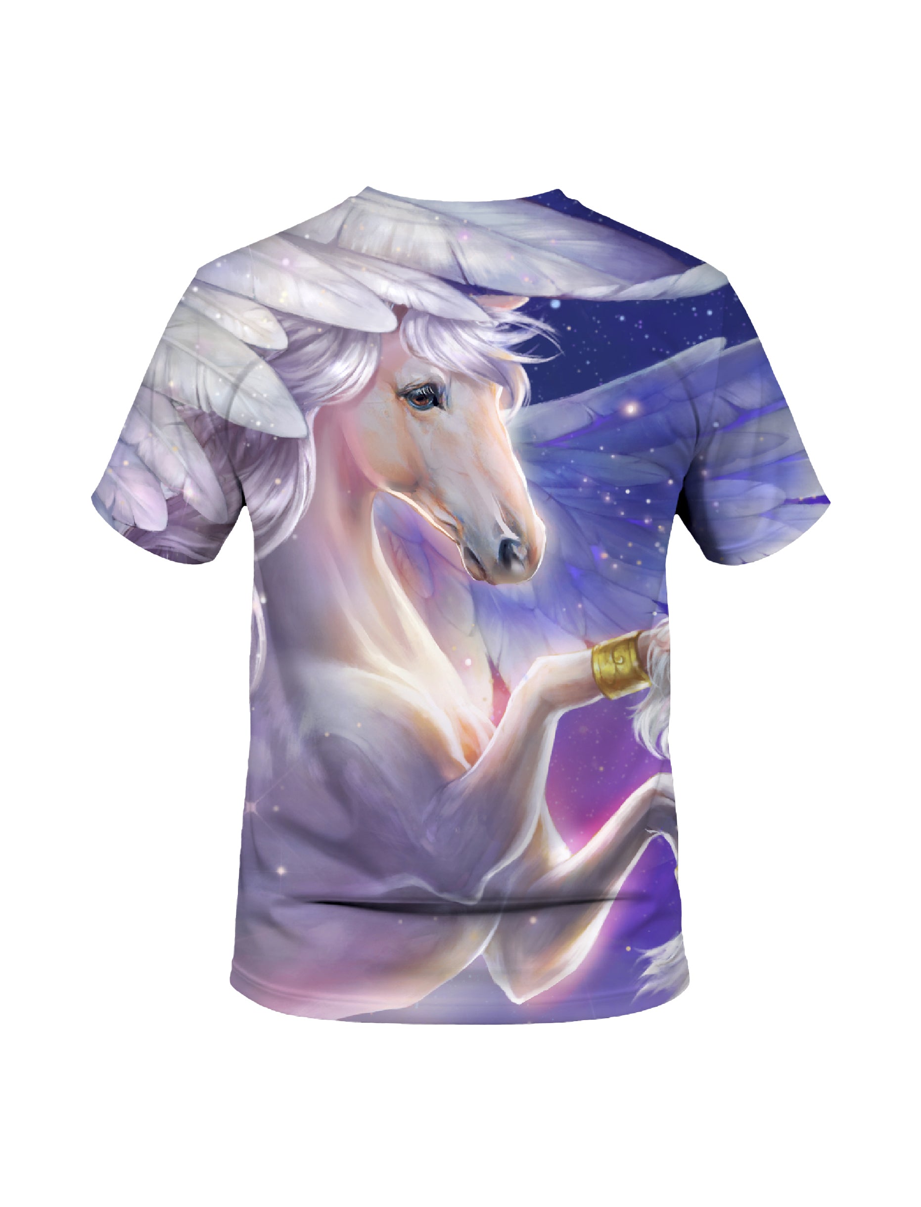 3D All Over Print Pegasus T-Shirt for Men Women, Fantasy Galactic Horse Design Unisex Sweatshirt