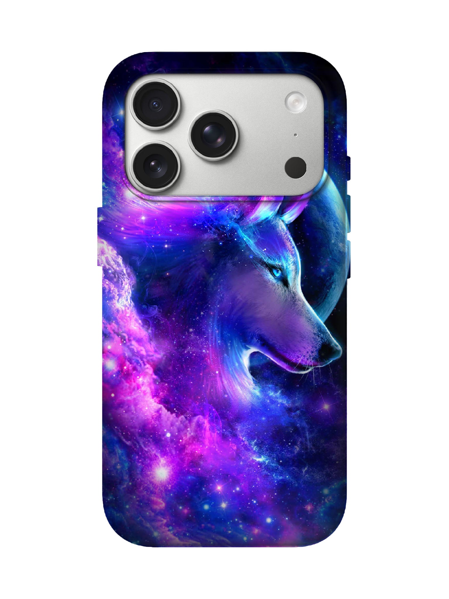 Cosmic Wolf Neon Cyberpunk Protective Phone Case