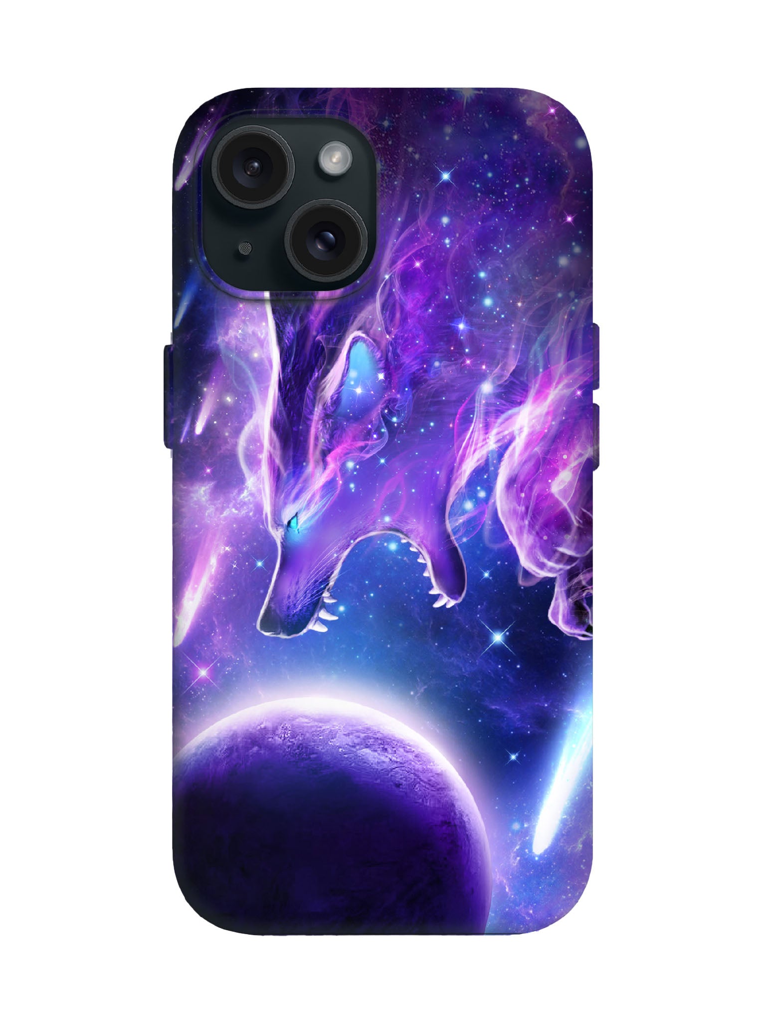 Cosmic Wolf Nebula Edgy Cyberpunk Protective Phone Case