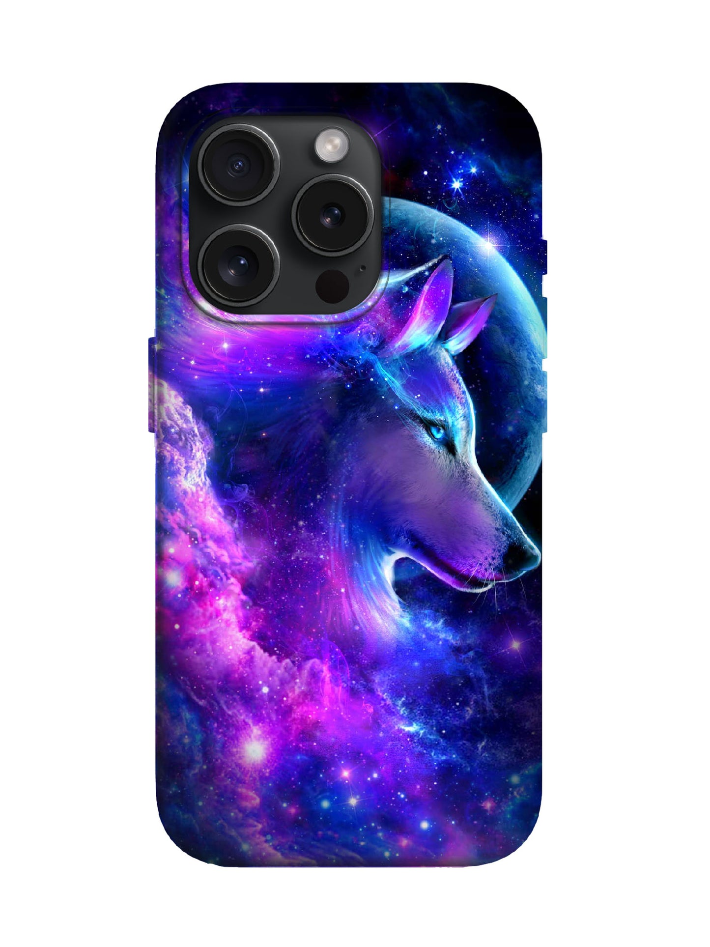 Cosmic Wolf Neon Cyberpunk Protective Phone Case