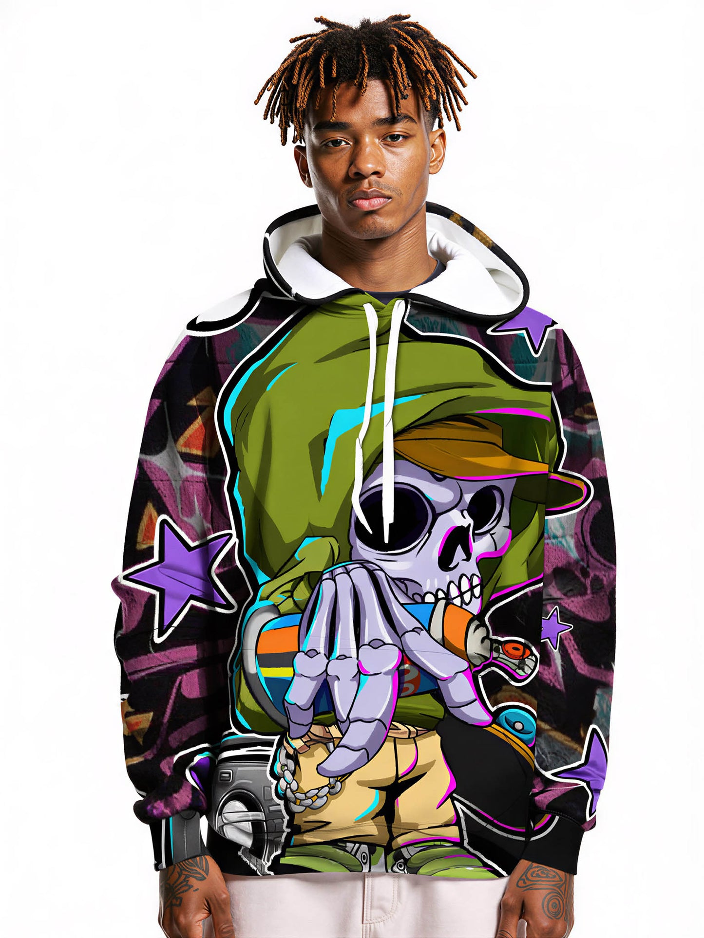Men Women 3D All Over Print Skull Hip Hop Hoodie Streetwear Graphic Sweatshirt