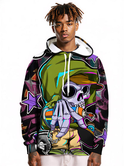 Men Women 3D All Over Print Skull Hip Hop Hoodie Streetwear Graphic Sweatshirt