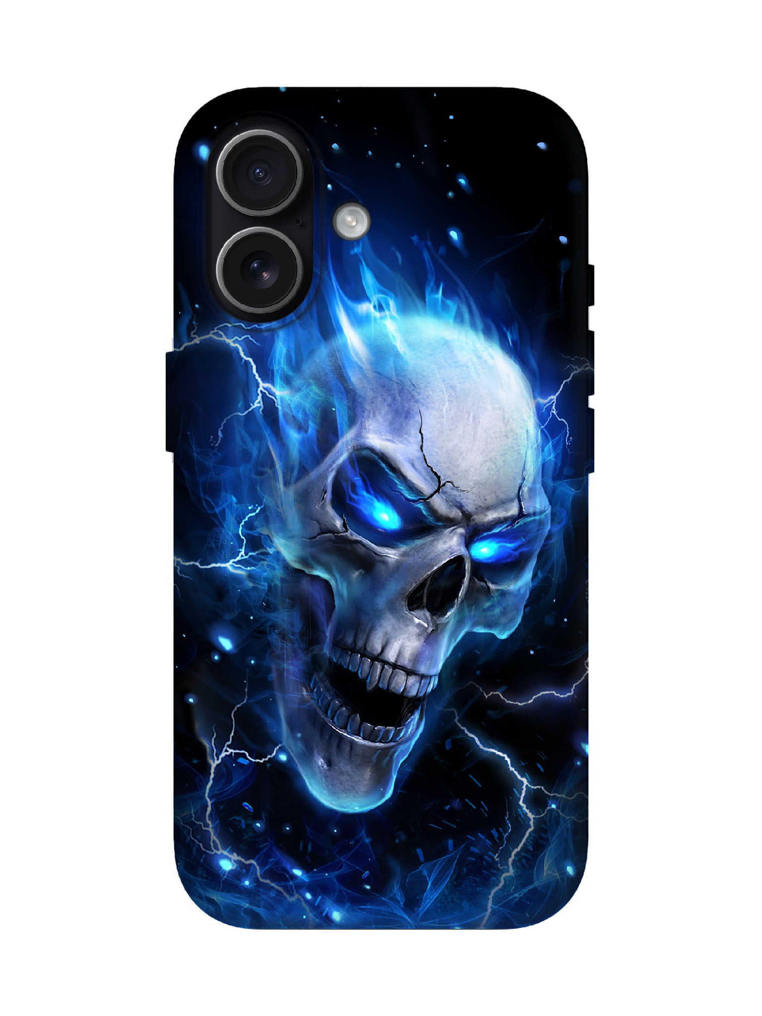 Skull Flame Lightning Edgy Cyberpunk Tough Phone Case