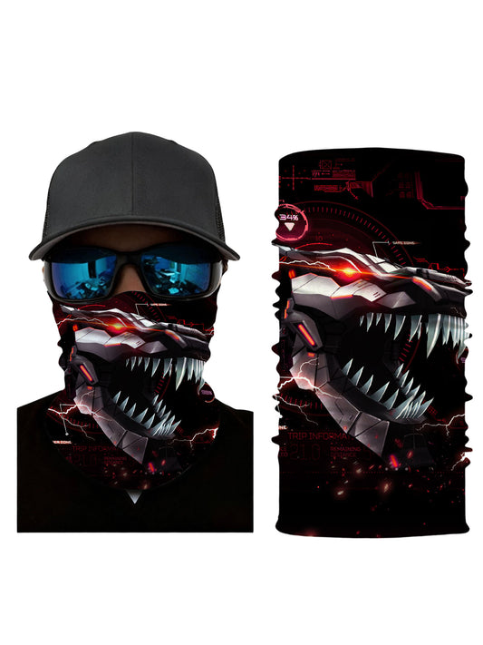 Tube Face Mask with 3D All Over Print Cyberpunk Dragon Skull Design, Streetwear Unisex Neck Gaiter, Soft Stretchy Breathable Fabric for Outdoor Activities