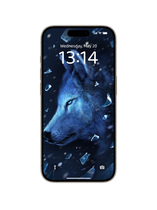 Frost Wolf Ice Shard Phone Wallpaper
