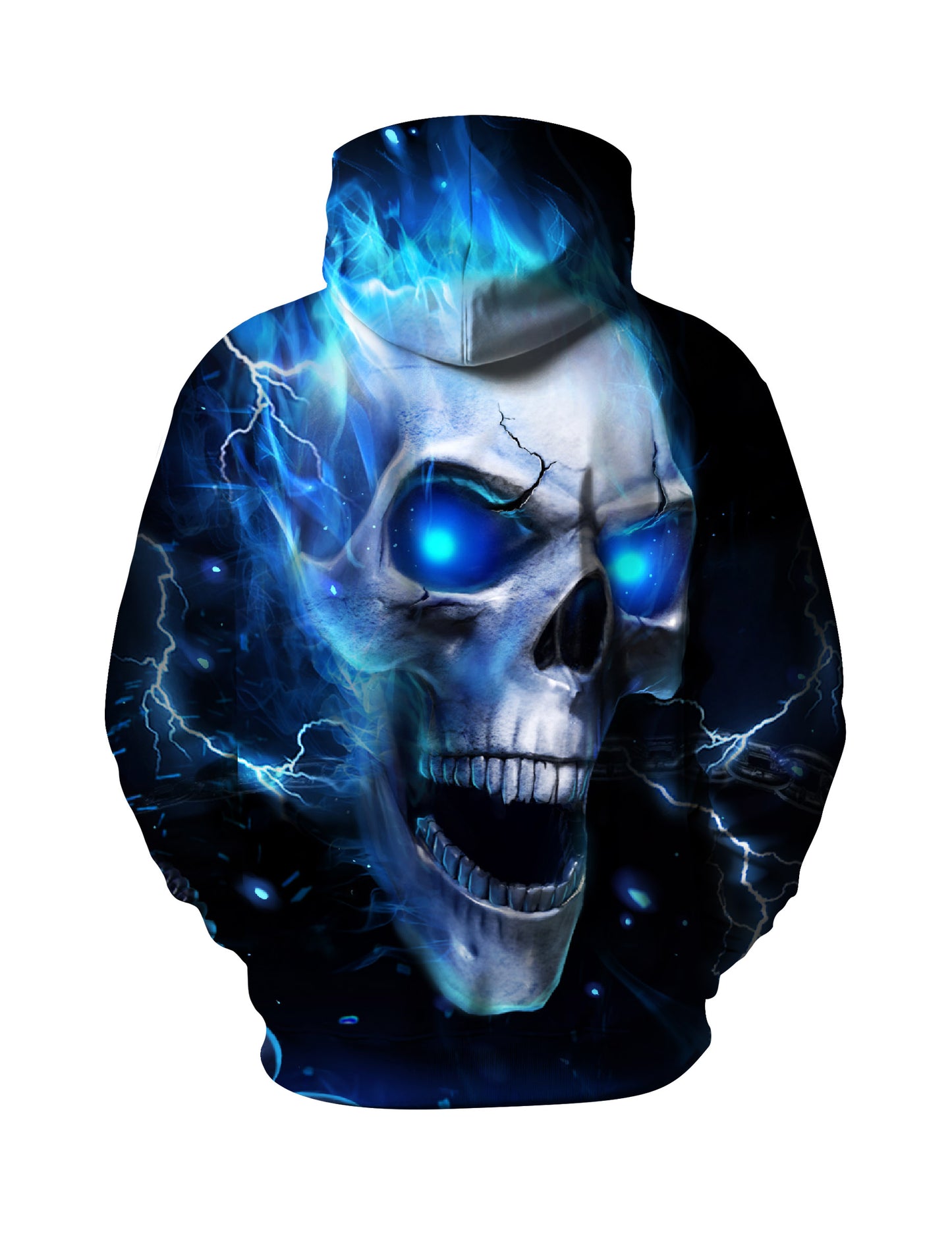 Hoodie 3D All Over Print Electric Skull Glow Eyes Streetwear Unisex Soft Comfortable