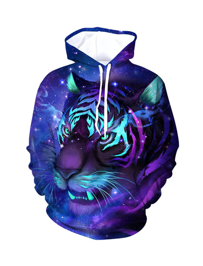 Galaxy Tiger 3D All Over Print Hoodie Unisex Soft Comfortable Streetwear Pullover