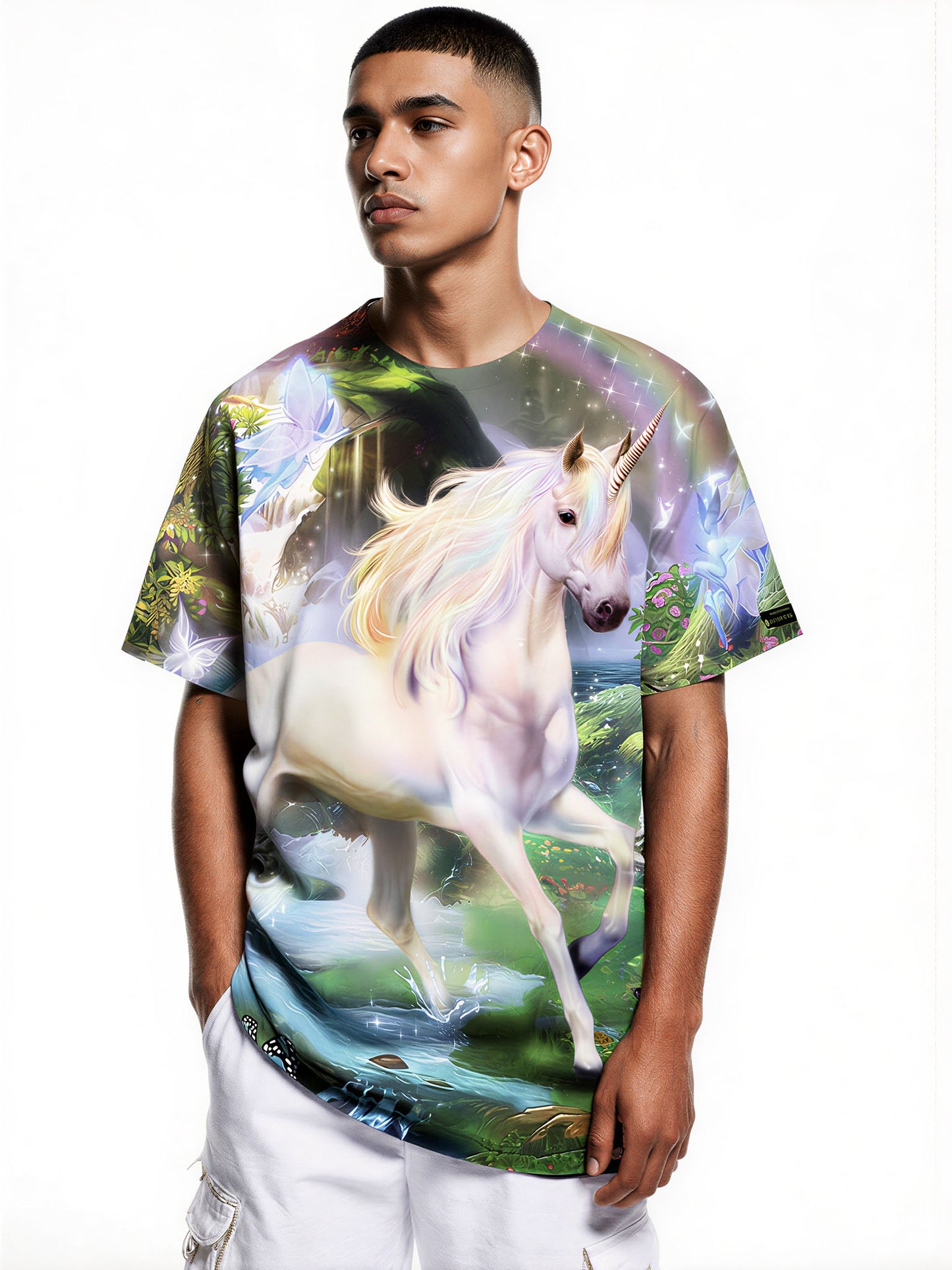 Unicorn 3D All Over Print T-Shirt for Men Women Fantasy Forest Graphic Pullover