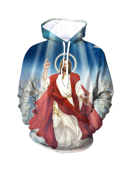 Jesus Christ 3D All Over Print Hoodie for Men Women Religious Faith Apparel