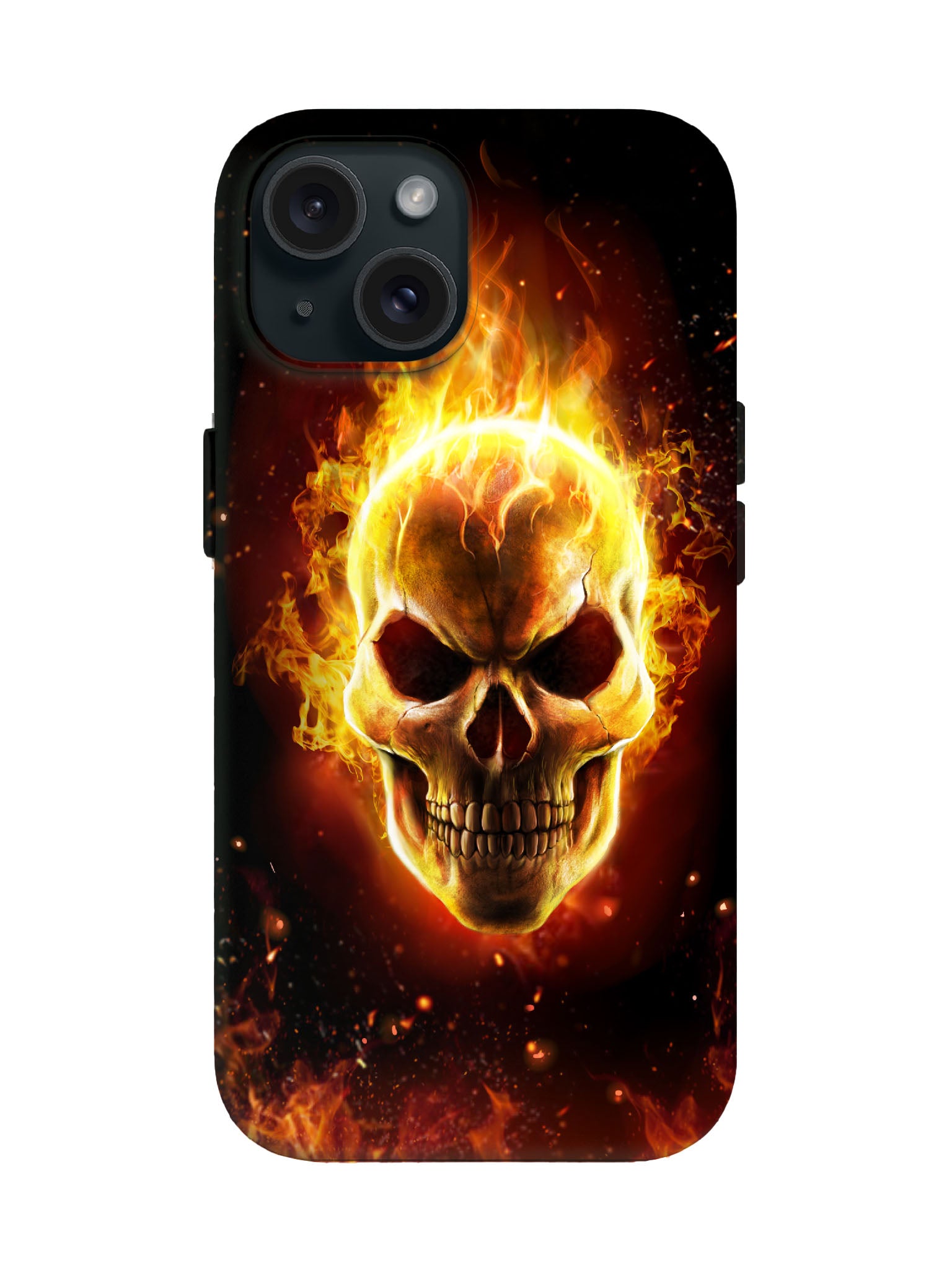Flaming Skull Edgy Tough Phone Case