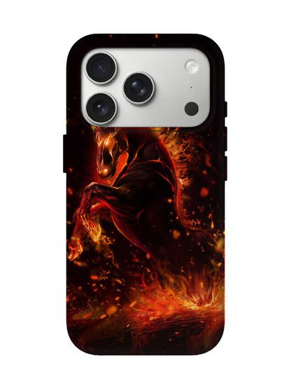 Flame Horse Edgy Cyberpunk Tough Phone Case