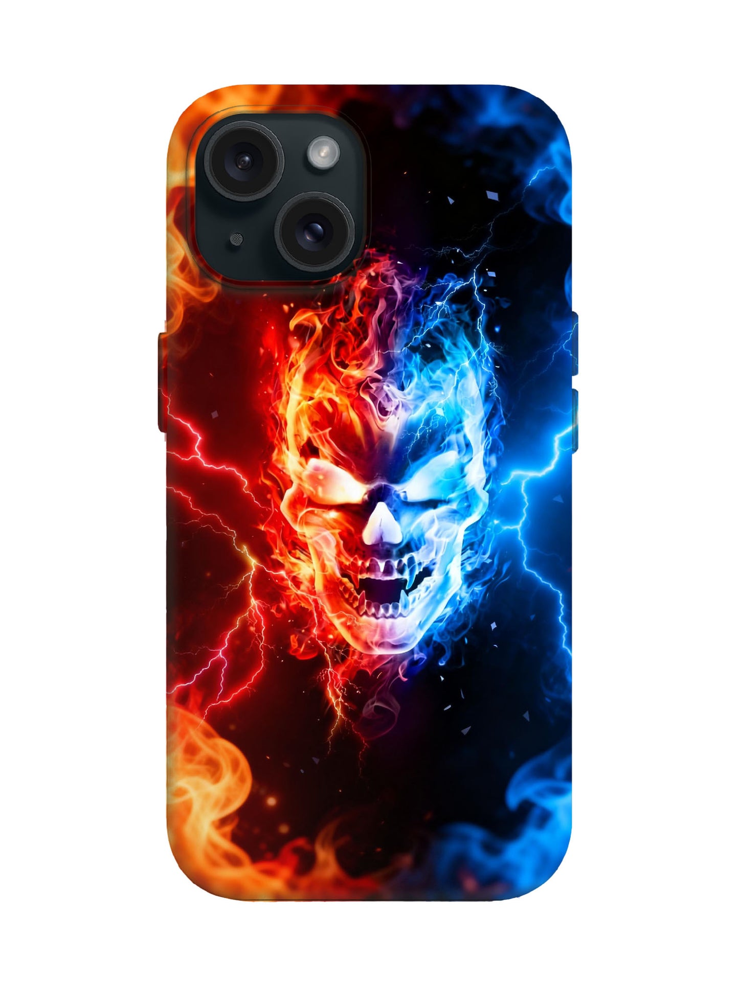 Skull Flame Lightning Edgy Cyberpunk Tough Phone Case