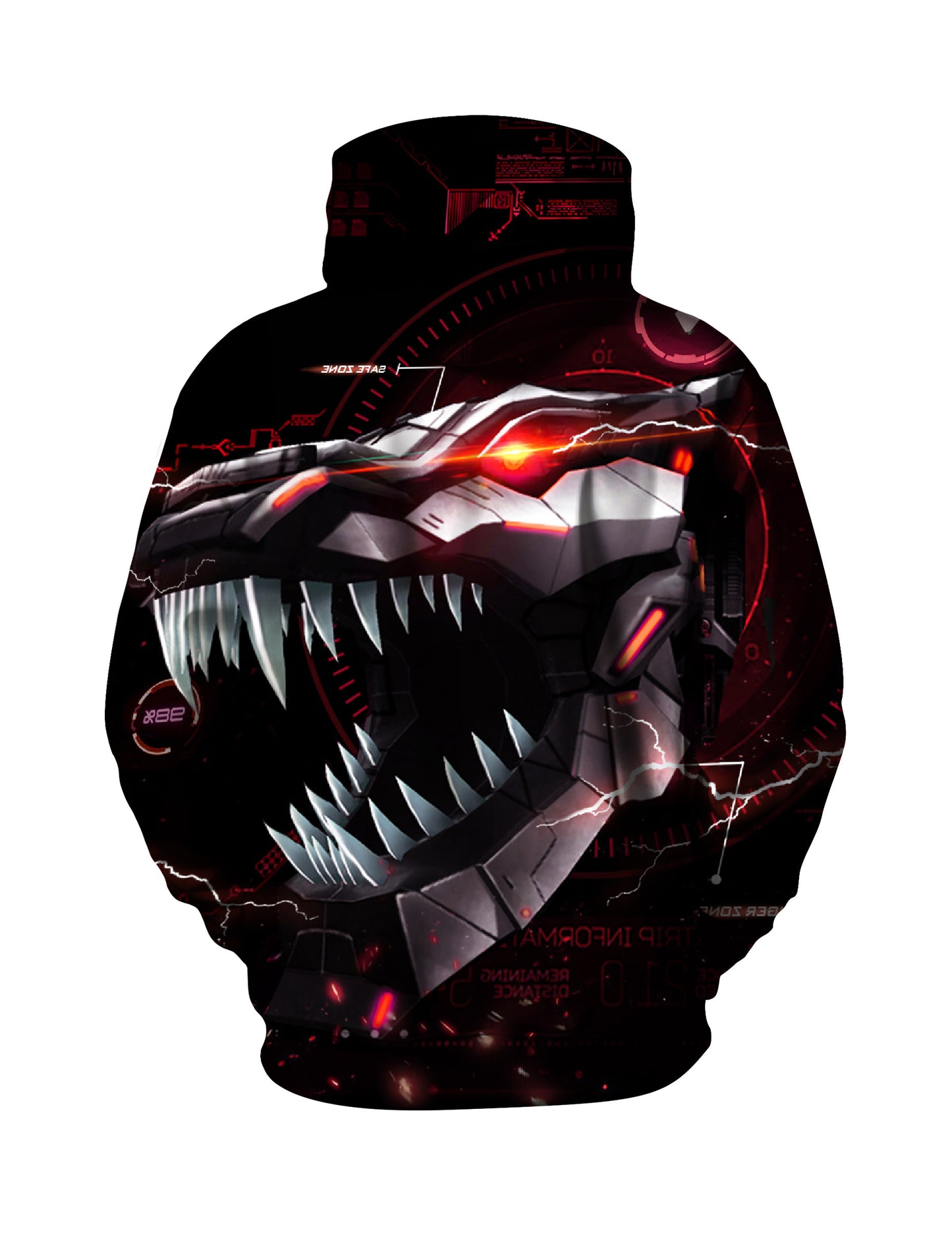 Cyber Dino 3D All Over Print Hoodie Unisex Streetwear Soft Comfortable Loose Fit