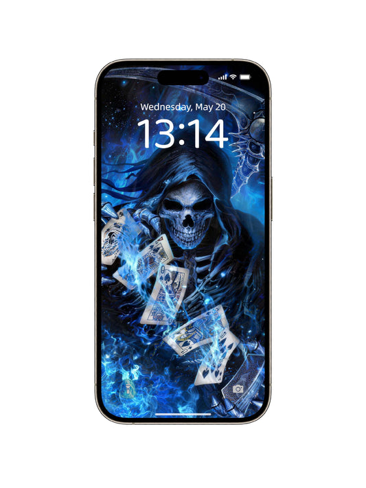 Floating Poker Cards Blue Reaper Digital Wallpaper