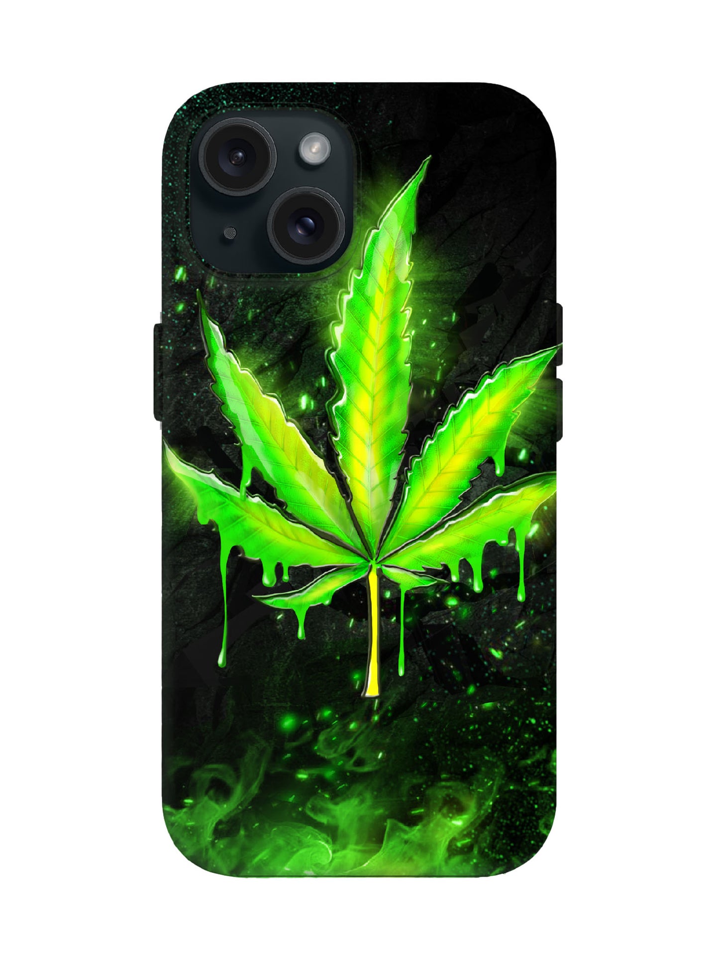 Neon Cannabis Leaf Edgy Statement Phone Case