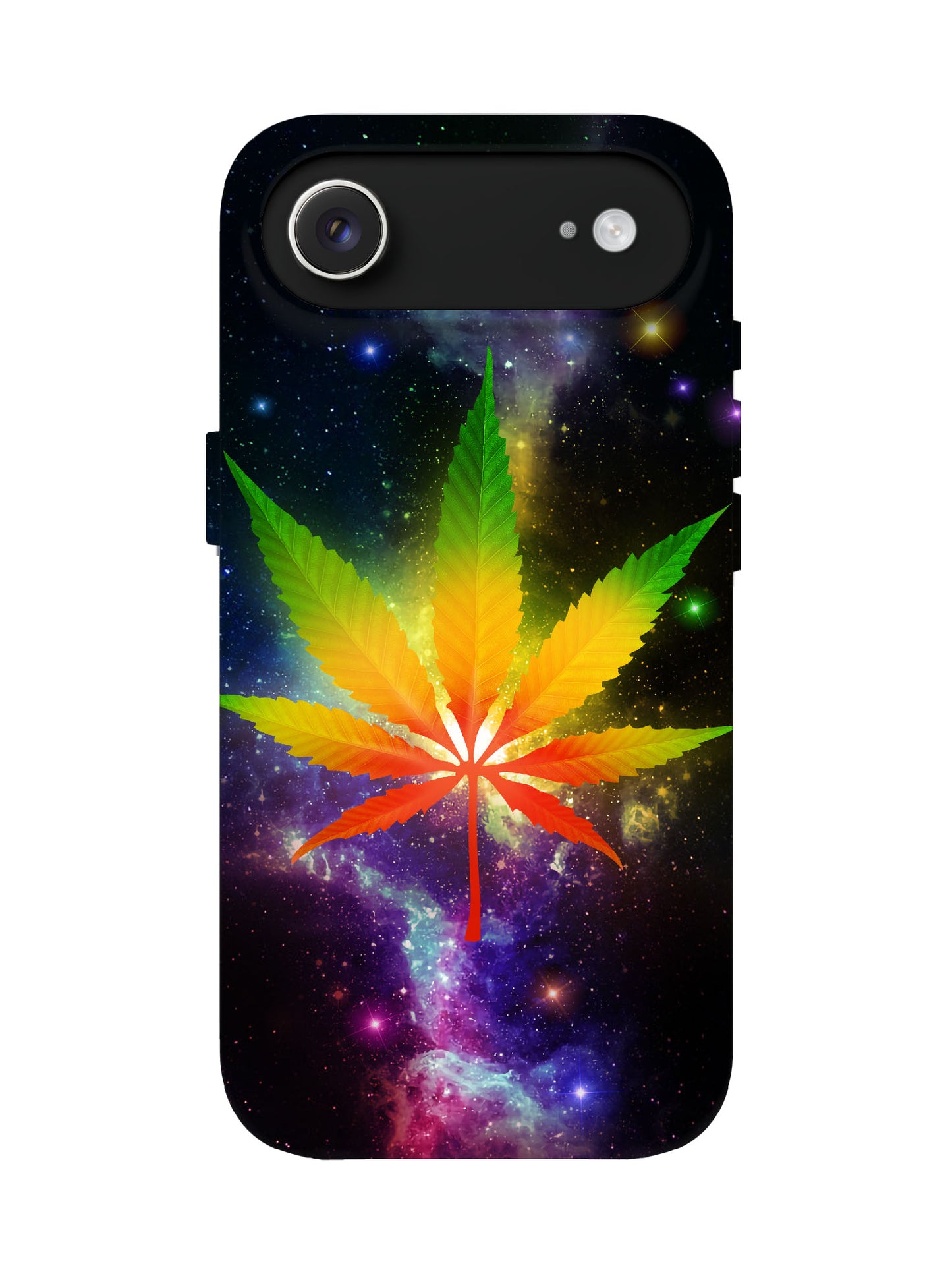 Rainbow Leaf Cosmic Cyberpunk Protective Phone Case