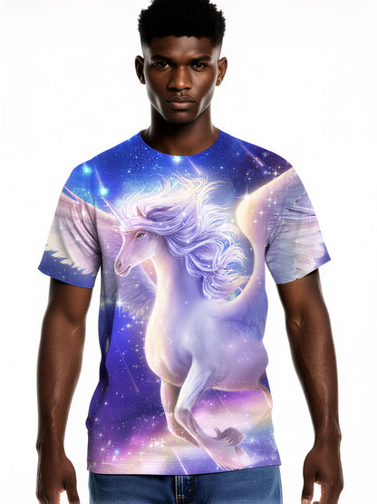 3D All Over Print Unicorn T-Shirt for Men Women Galaxy Space Fantasy Style