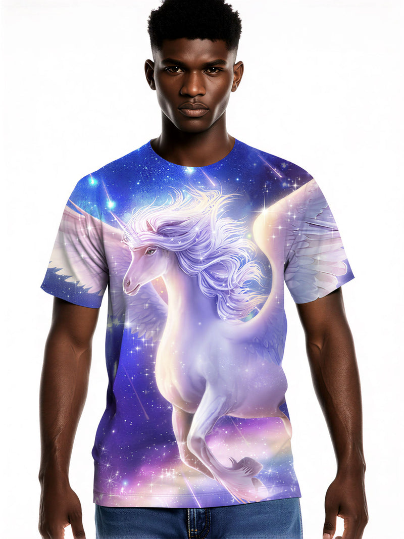 3D All Over Print Unicorn T-Shirt for Men Women Galaxy Space Fantasy Style