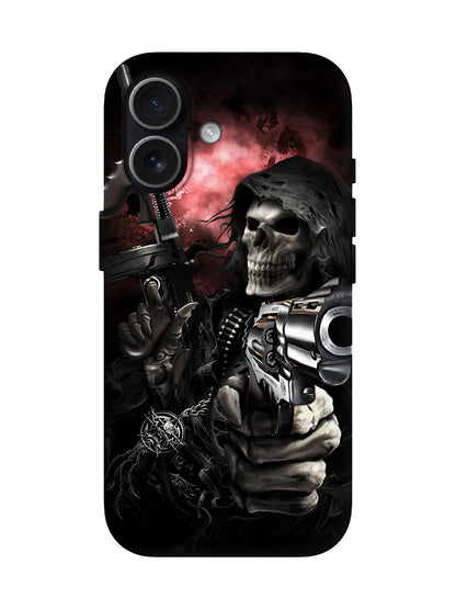 Skull with Guns Edgy Gothic Tough Phone Case