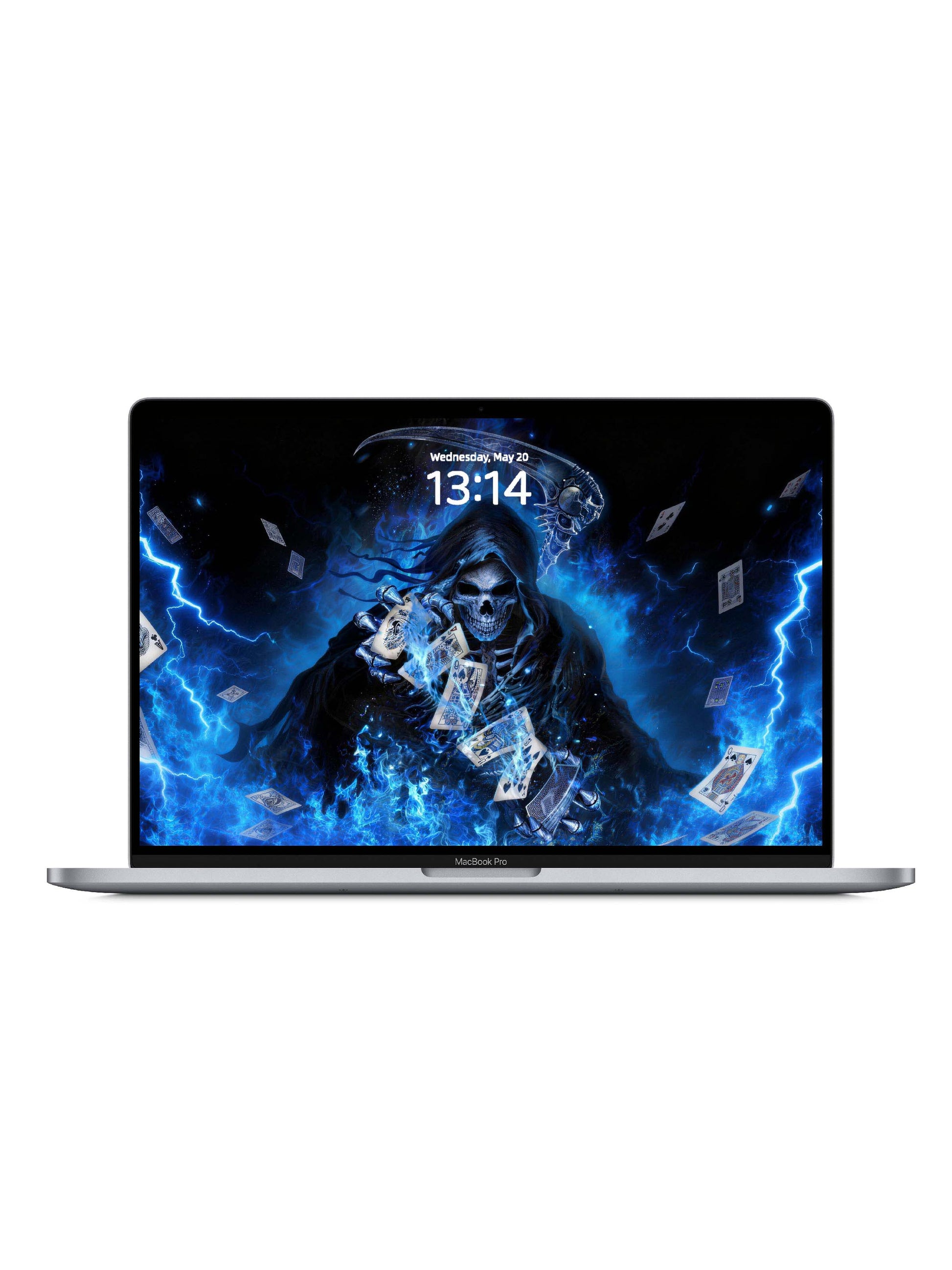 Floating Poker Cards Blue Reaper Digital Wallpaper