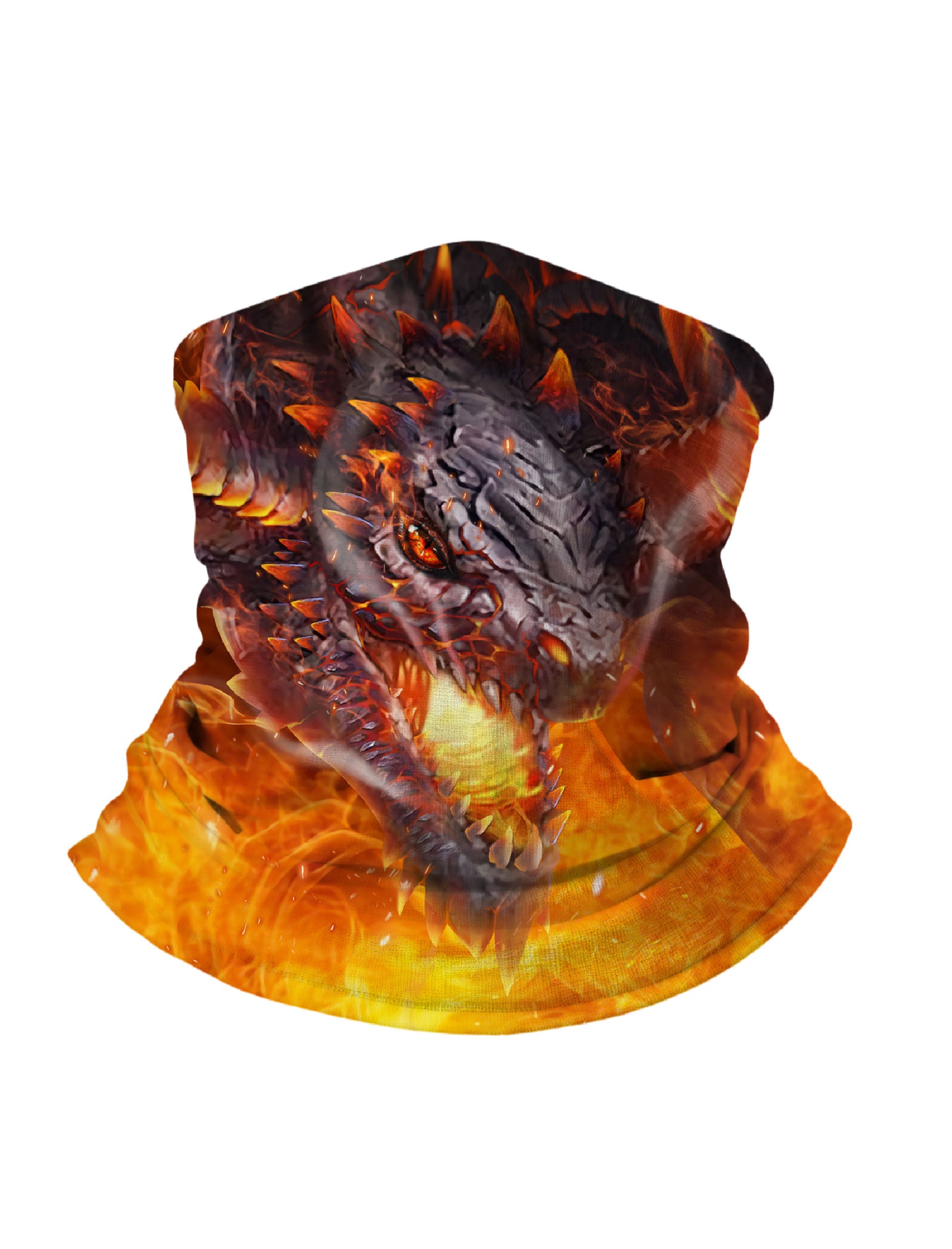 E-Girl E-Boy Style Fire Dragon 3D All Over Print Tube Face Mask for Unisex, Breathable Fabric, Soft Stretchy, UV Protection