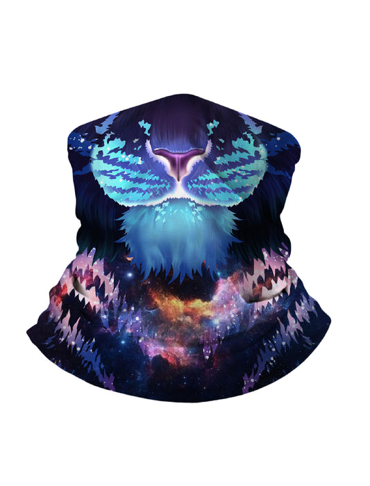 Tube Face Mask with 3D All Over Print Galaxy Nebula and Cosmic Tiger Design, Aesthetic Streetwear Unisex Neck Gaiter, Soft Stretchy Breathable Fabric for Outdoor Activities