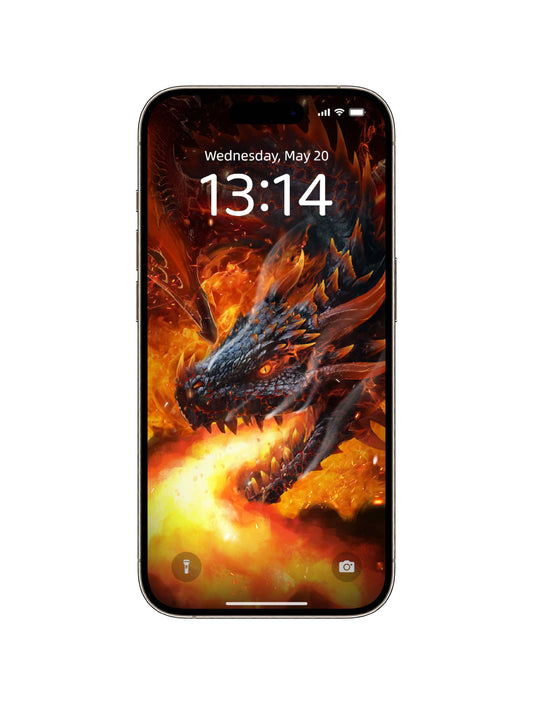 Dual Headed Inferno Dragon Phone Wallpaper