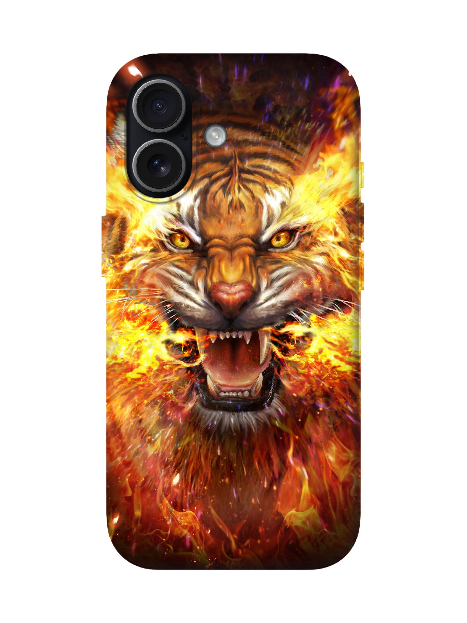 Flame Tiger Head Edgy Hardcore Tough Phone Case