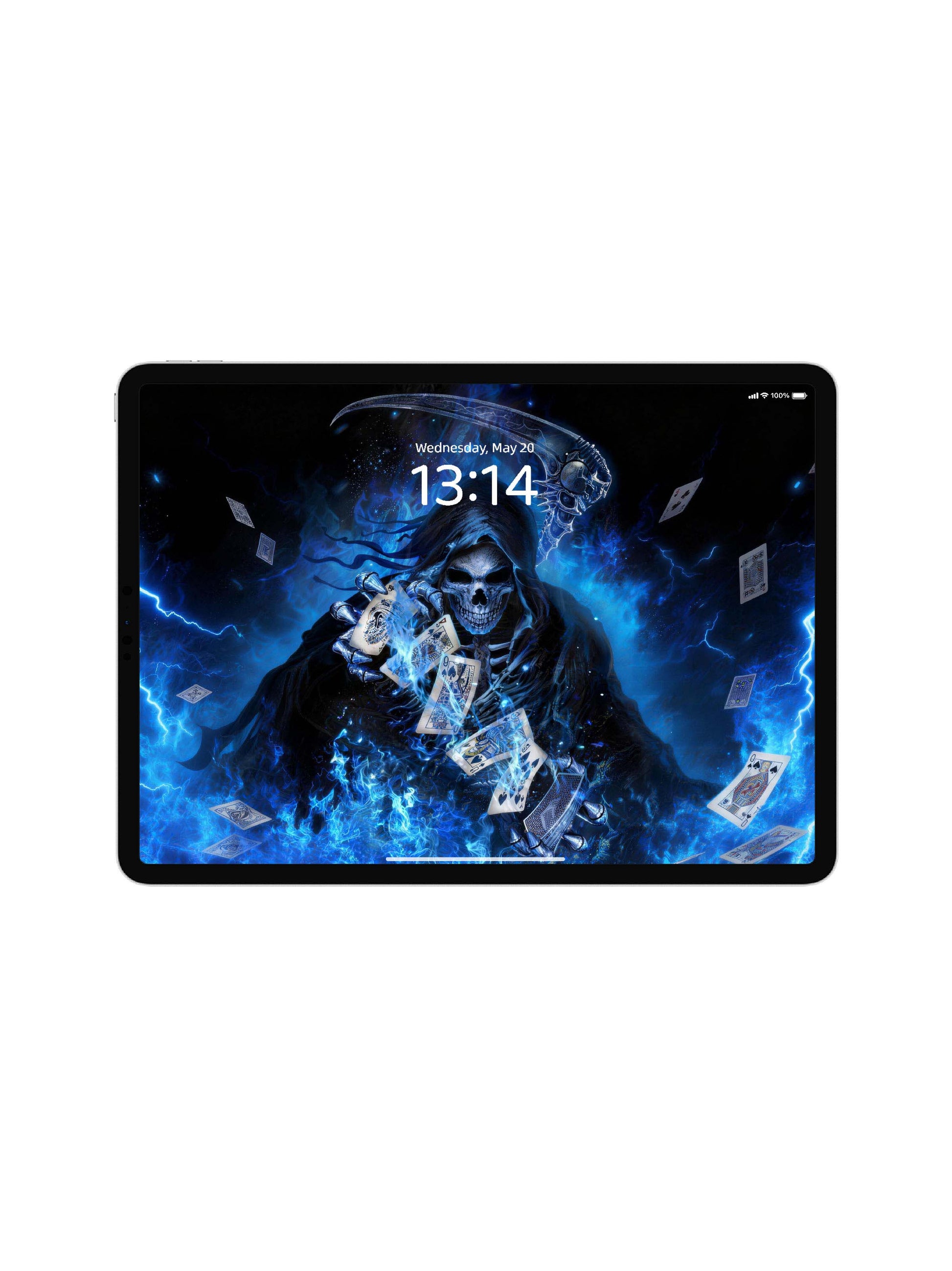 Floating Poker Cards Blue Reaper Digital Wallpaper