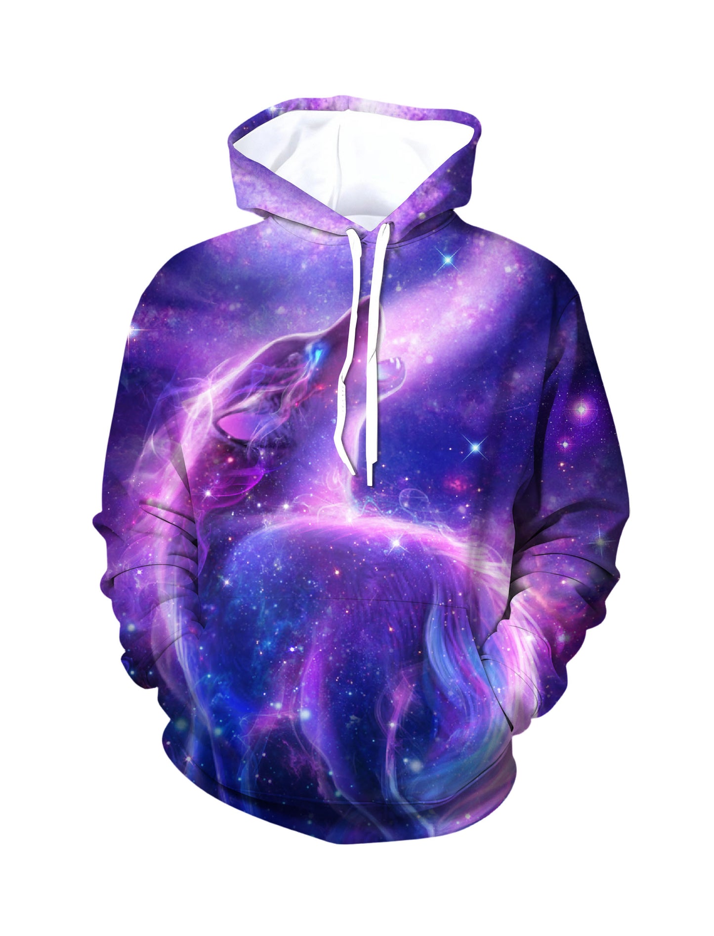 3D All Over Print Galaxy Wolf Hoodie for Men Women Cosmic Space Style Pullover