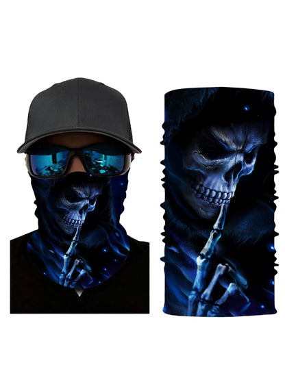 Balaclava with 3D all over print graffiti skull design, Streetwear aesthetic unisex face mask, breathable fabric and windproof for outdoor use