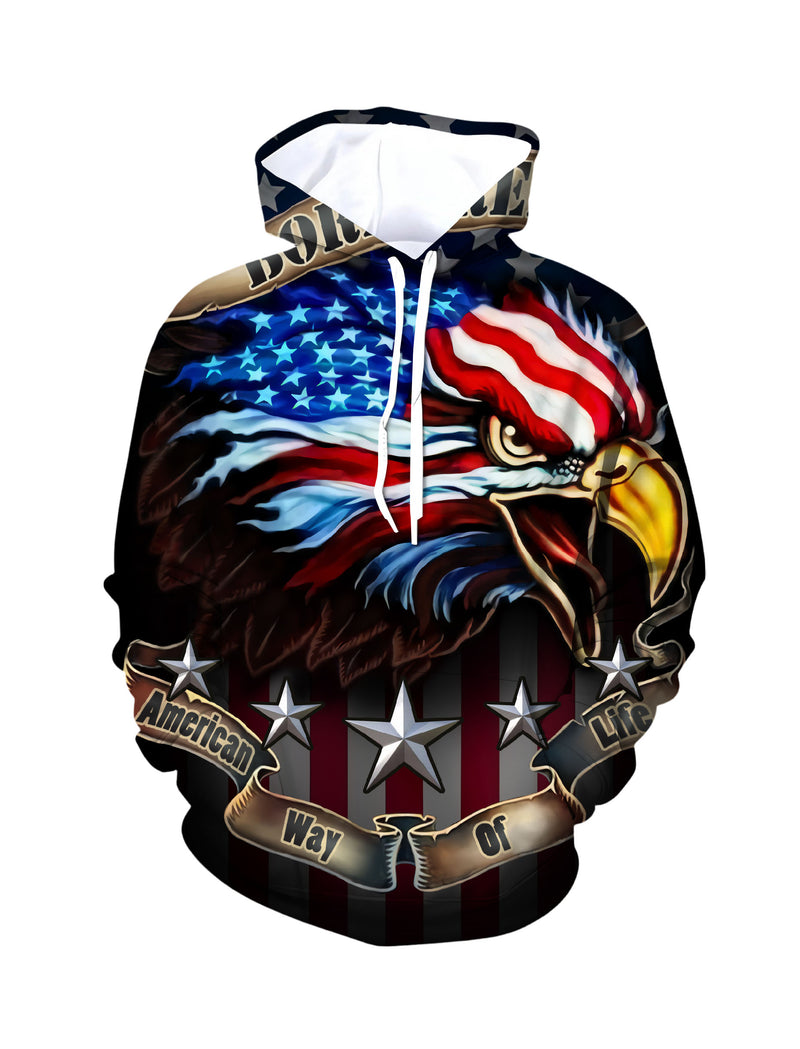 American Eagle 3D All Over Print Hoodie Unisex Streetwear Patriot Design