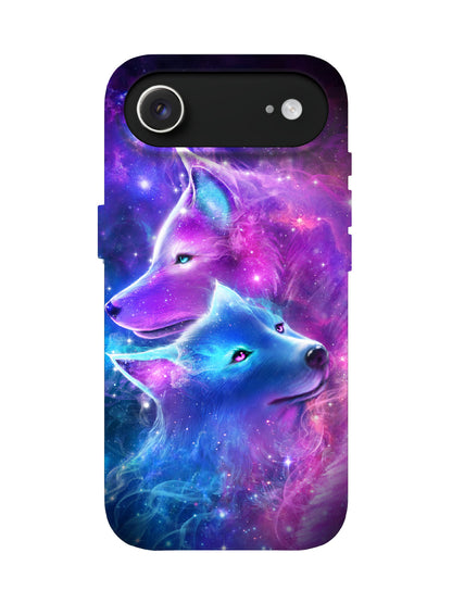 Cosmic Wolf Duo Cyberpunk Protective Phone Case
