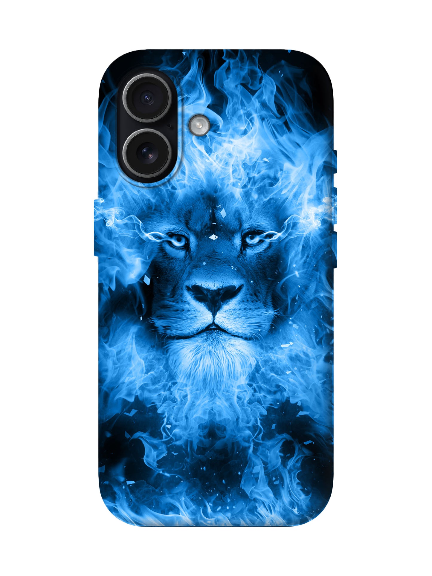 Blue Flame Lion Edgy Cyberpunk Tough Phone Case