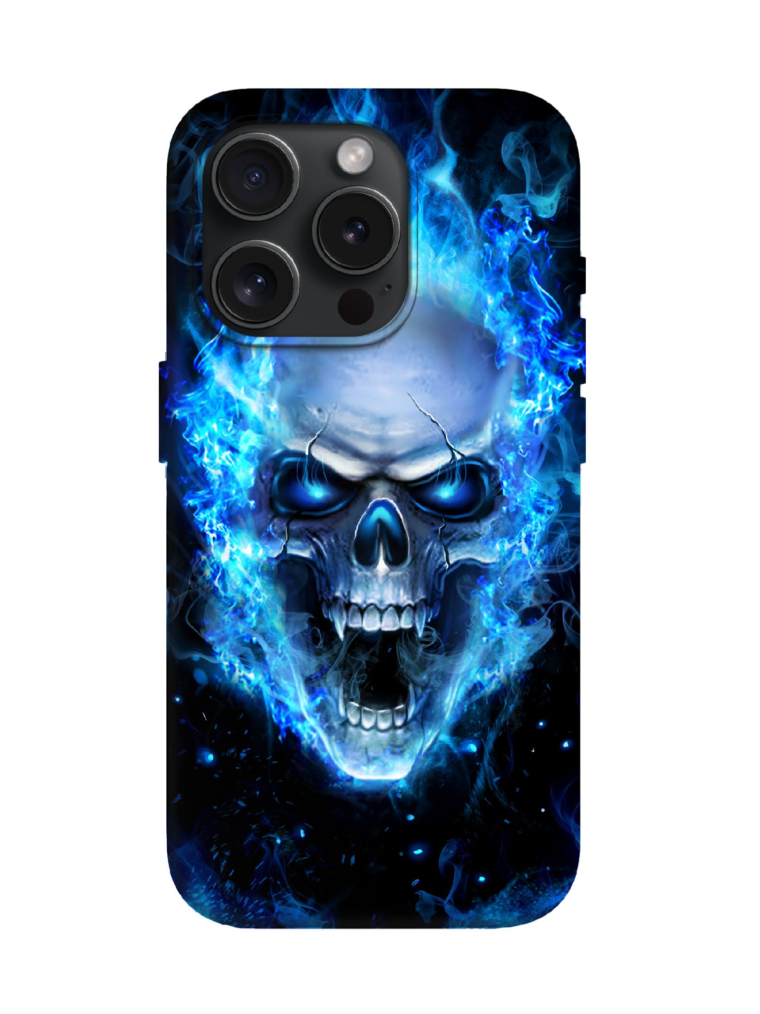 Skull Flame Cyberpunk Edgy Tough Phone Case