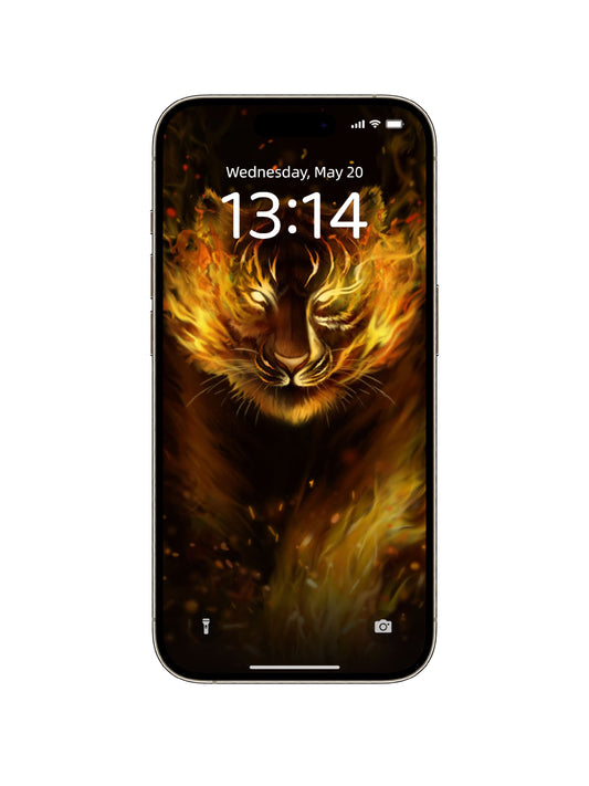 Inferno Tiger Stare Phone Wallpaper