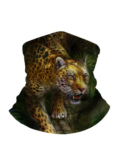 Unisex 3D Hunting Leopard Neck Gaiter – Nature Aesthetic, Breathable for Outdoor Wear