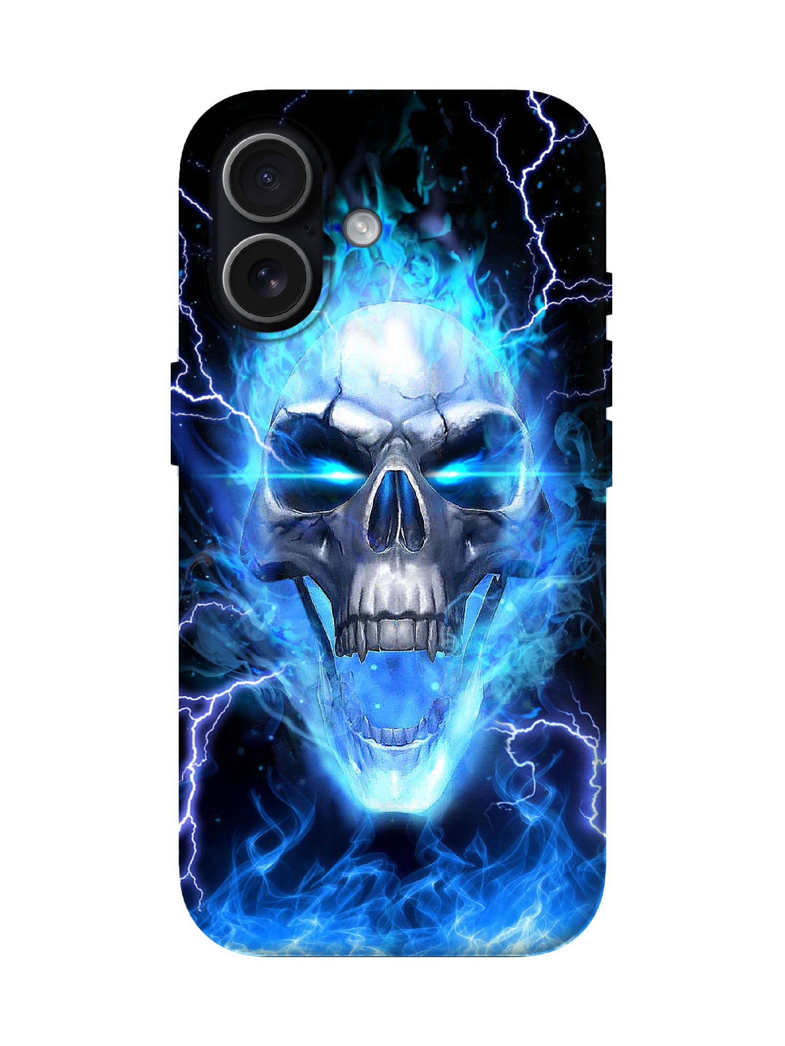 Skull Flame Lightning Edgy Cyberpunk Tough Phone Case