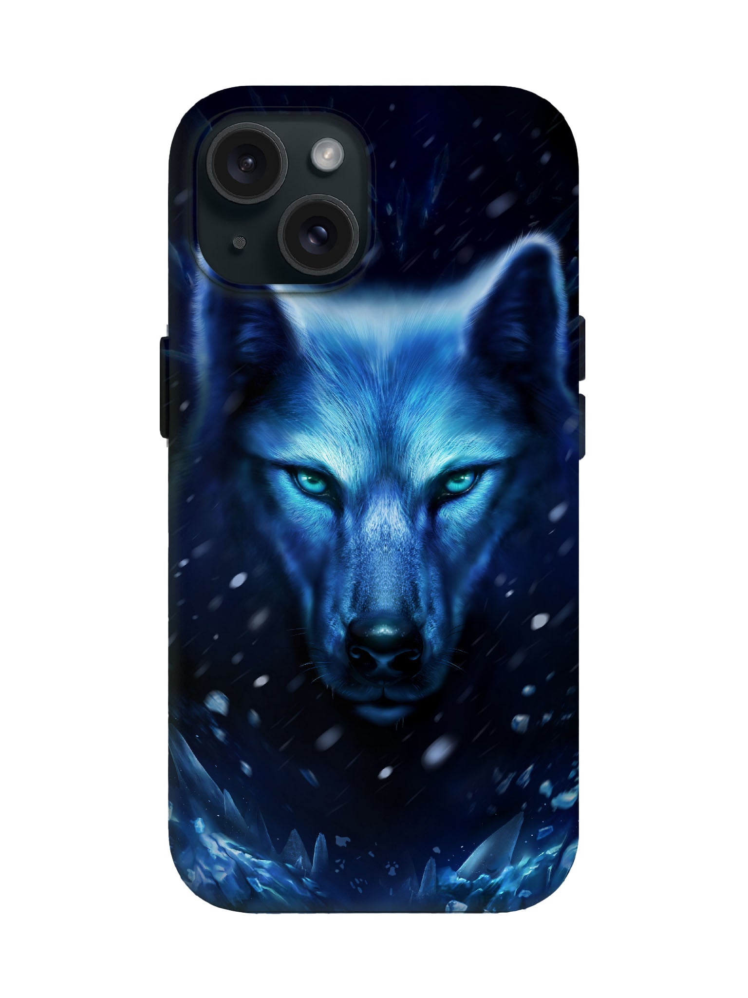 Blue Wolf Portrait Edgy Protective Phone Case