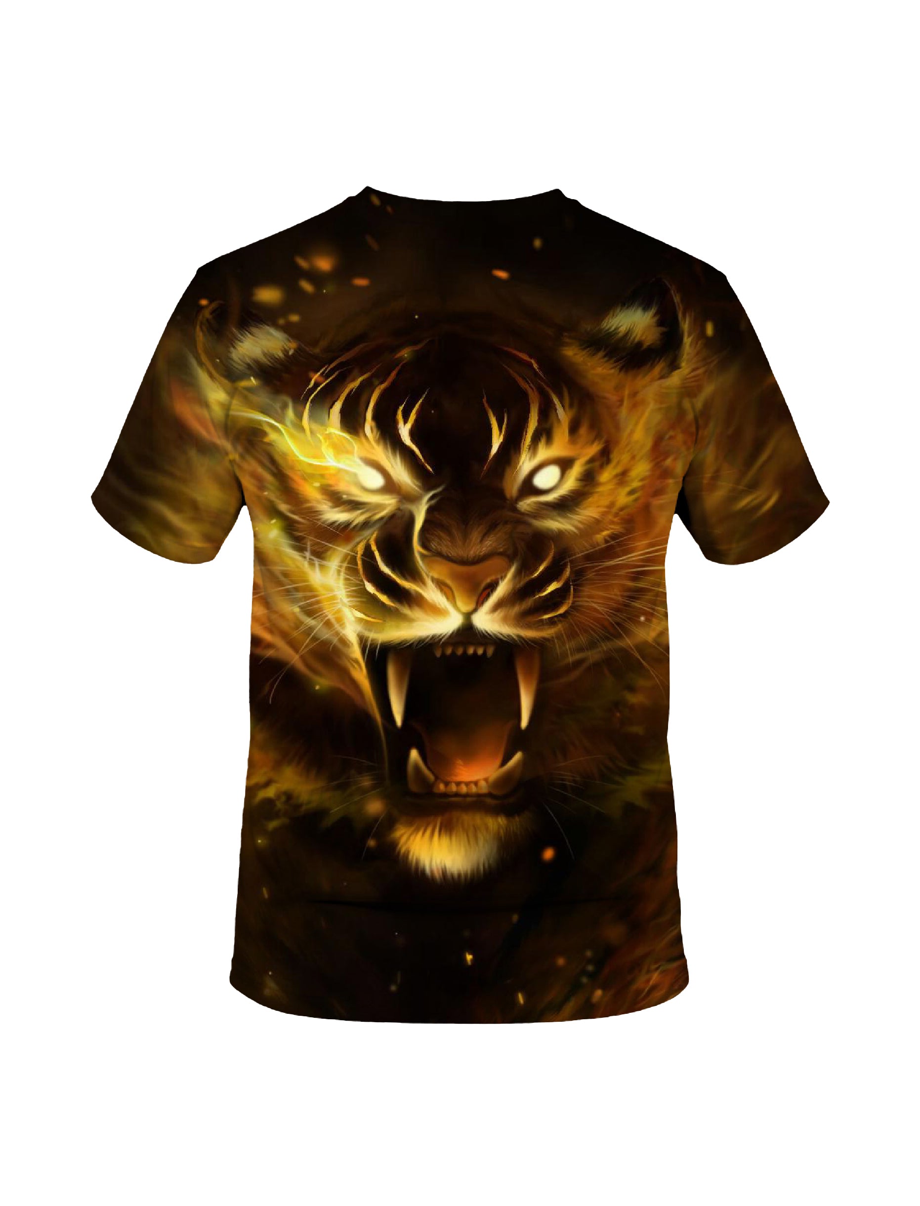 Men Women 3D All Over Print Tiger T-Shirt Fire Roar Graphic Pullover Sweatshirt